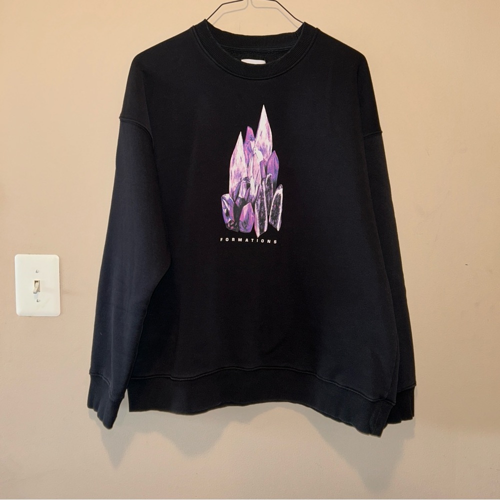Topman Oversized Crewneck sweatshirt with Purple Graphic